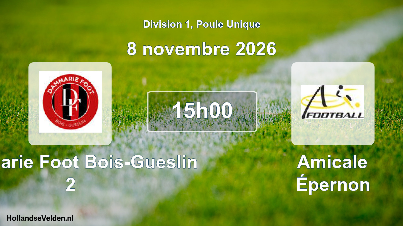 Match programmé: Dammarie Foot Bois-Gueslin 2 - Amicale Épernon (8 novembre 2026)