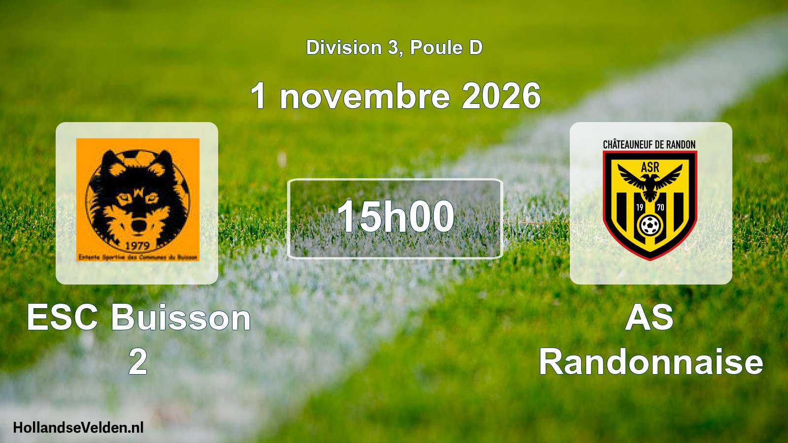 Match programmé: ESC Buisson 2 - AS Randonnaise (1 novembre 2026)