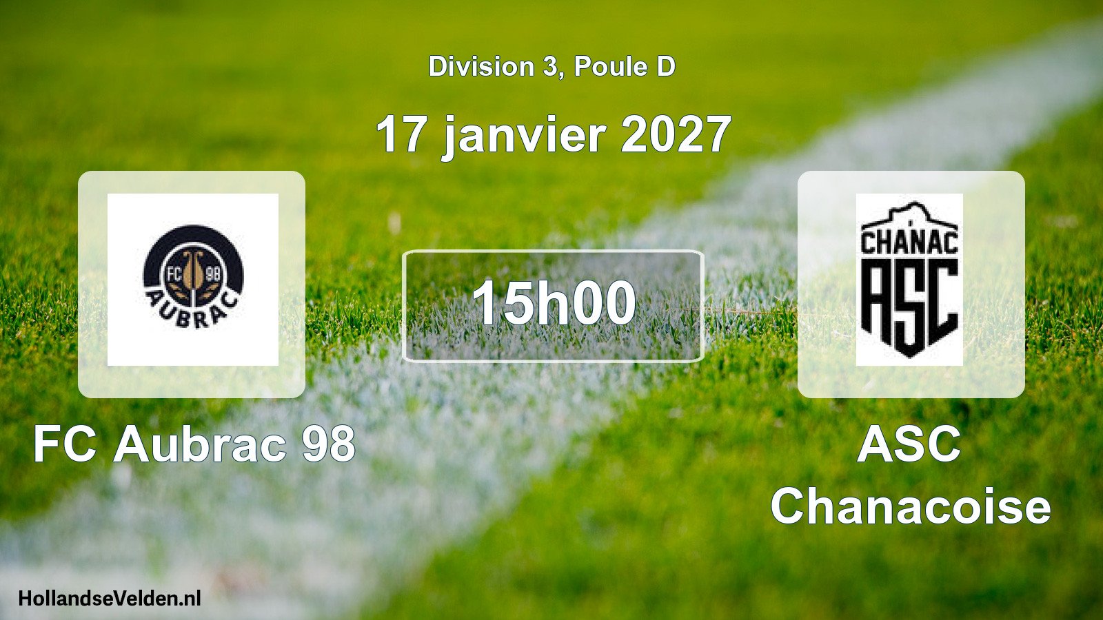 Match programmé: FC Aubrac 98 - ASC Chanacoise (17 janvier 2027)