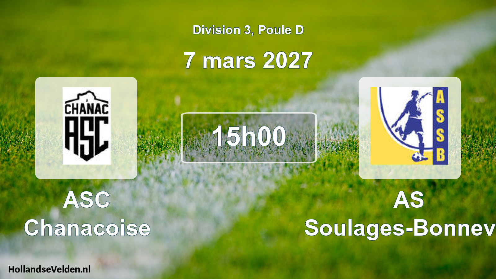 Match programmé: ASC Chanacoise - AS Soulages-Bonneval (7 mars 2027)