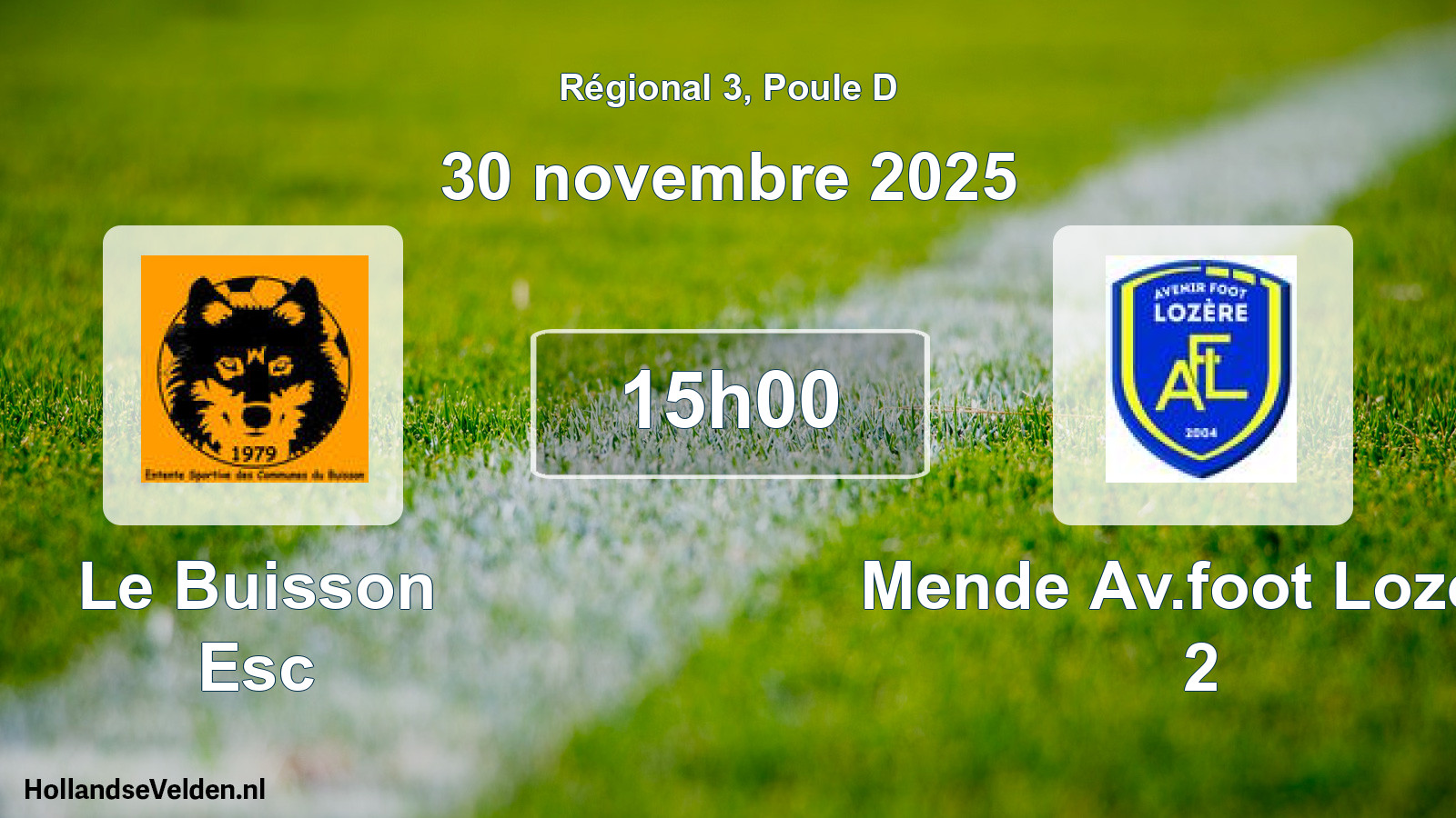 Geplande wedstrijd: Le Buisson Esc - Mende Av.foot Lozere 2 (30 novembre 2025)
