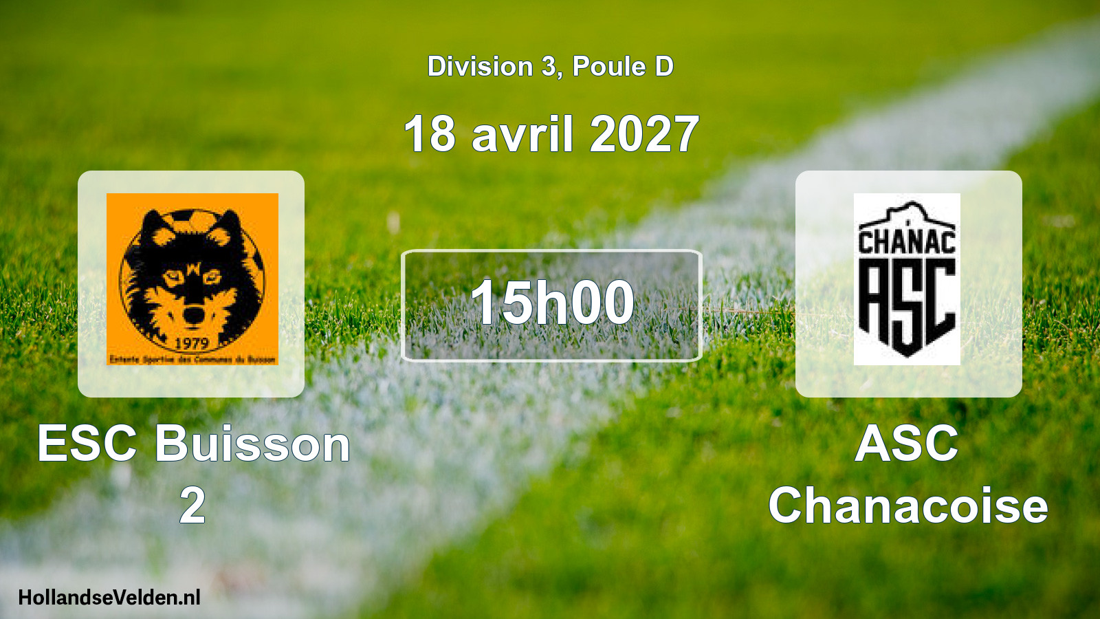 Match programmé: ESC Buisson 2 - ASC Chanacoise (18 avril 2027)