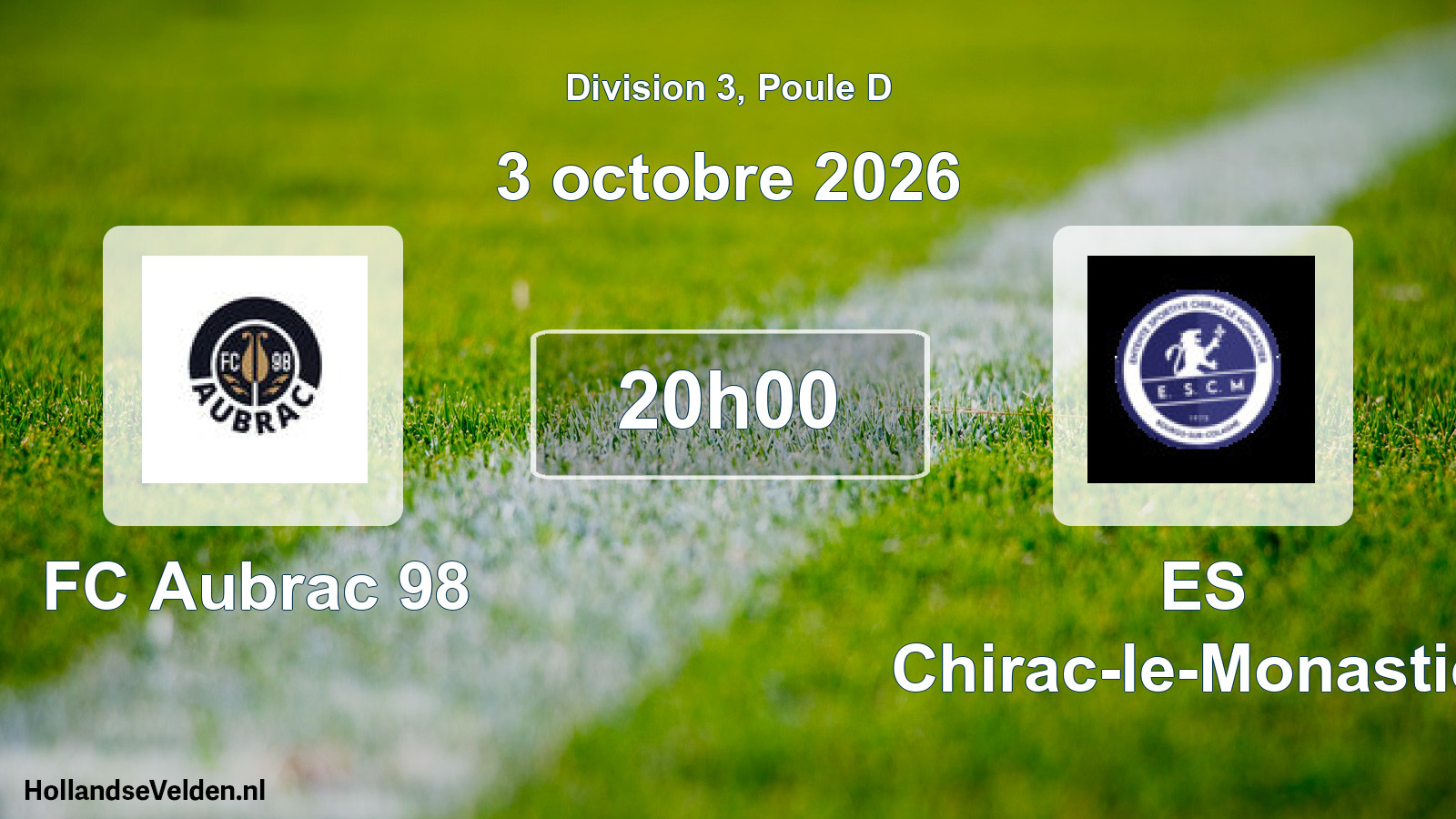 Match programmé: FC Aubrac 98 - ES Chirac-le-Monastier (3 octobre 2026)