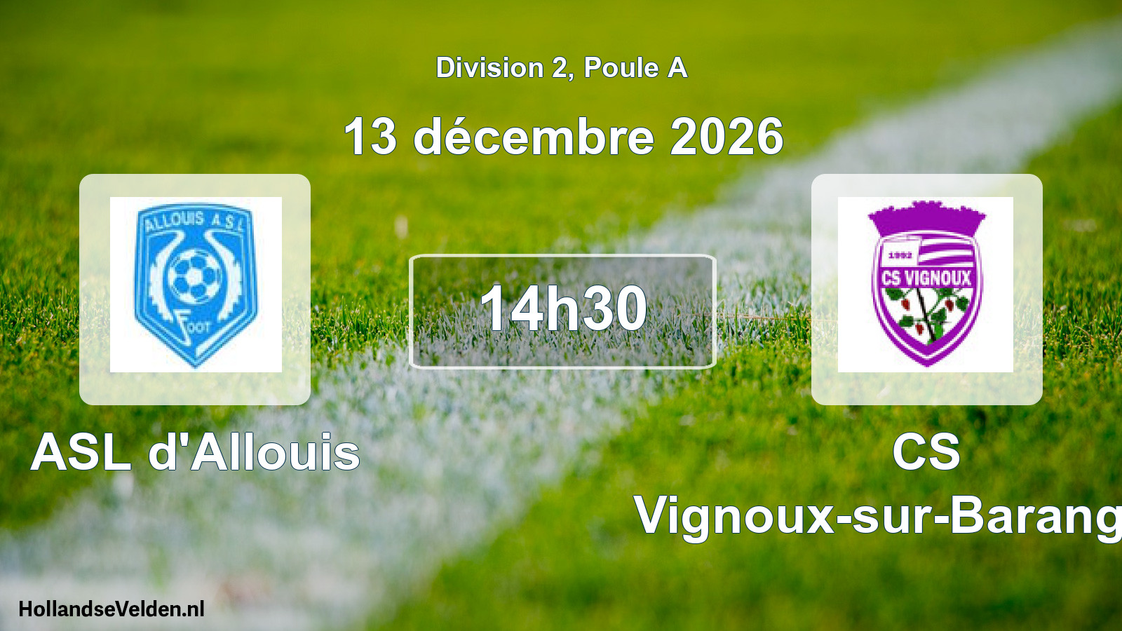 Match programmé: ASL d'Allouis - CS Vignoux-sur-Barangeon (13 décembre 2026)