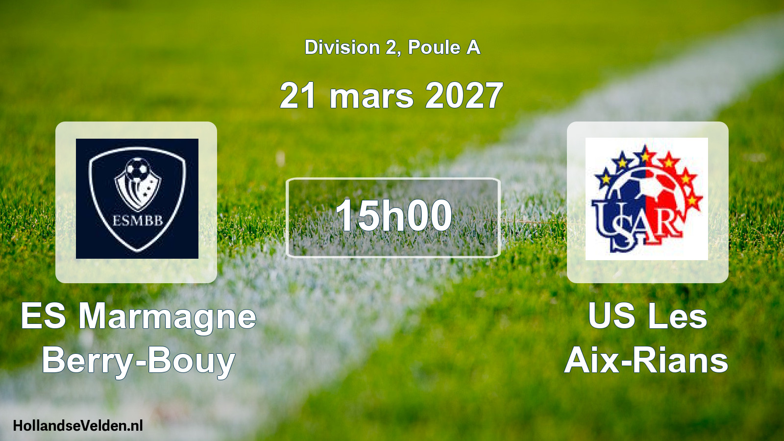 Match programmé: ES Marmagne Berry-Bouy - US Les Aix-Rians (21 mars 2027)