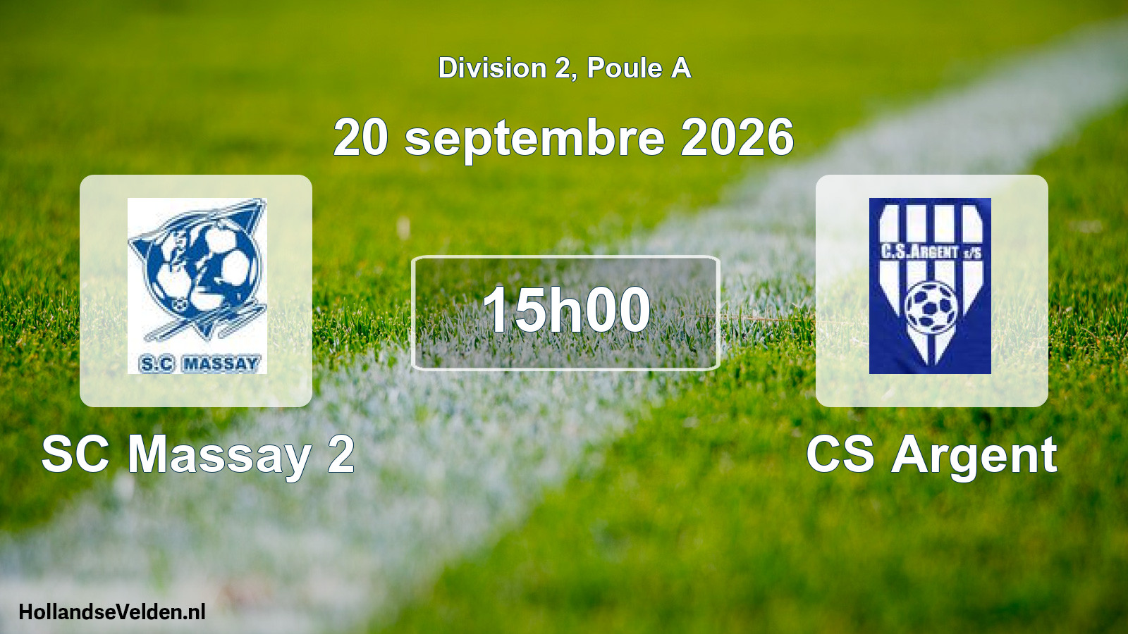 Match programmé: SC Massay 2 - CS Argent (20 septembre 2026)
