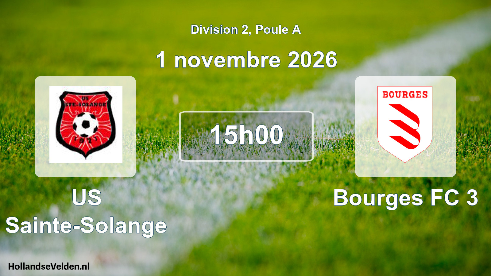 Match programmé: US Sainte-Solange - Bourges FC 3 (1 novembre 2026)