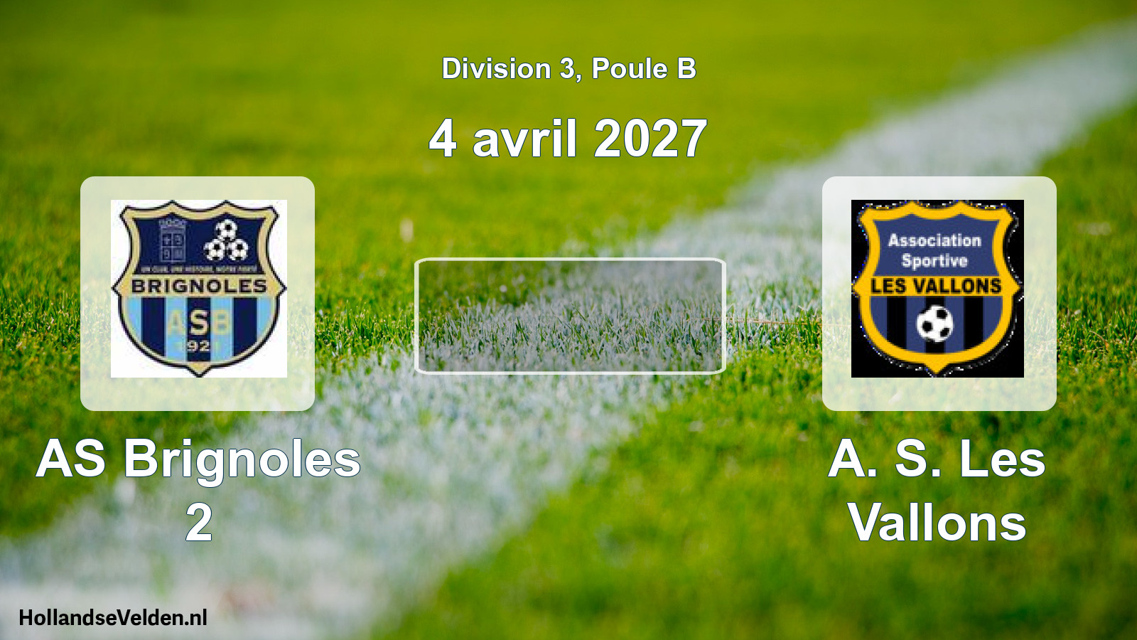 Match programmé: AS Brignoles 2 - A. S. Les Vallons (4 avril 2027)