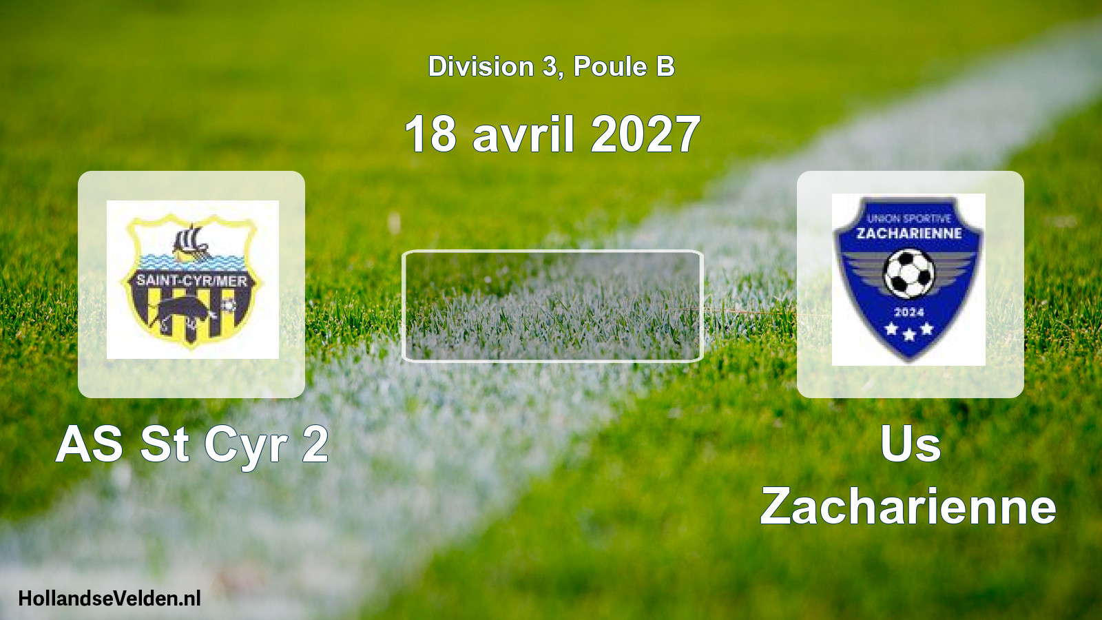 Match programmé: AS St Cyr 2 - Us Zacharienne (18 avril 2027)