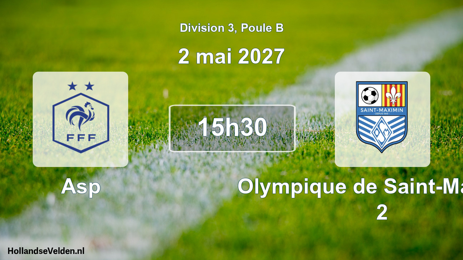 Geplande wedstrijd: Asp - Olympique de Saint-Maximin 2 (2 mei 2027)