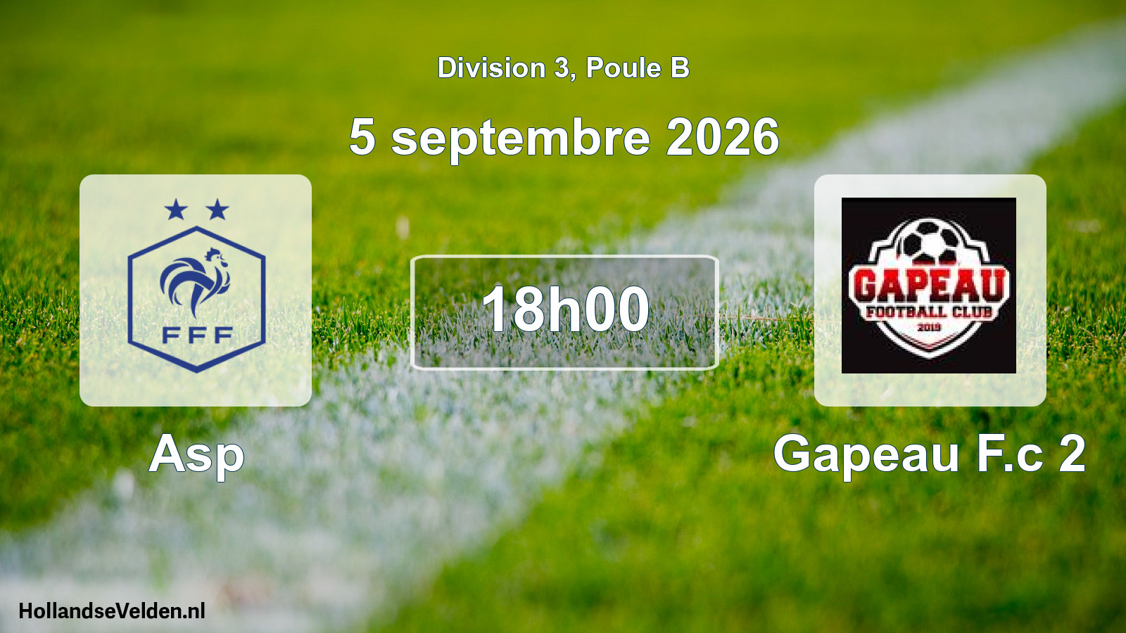 Match programmé: Asp - Gapeau F.c 2 (5 septembre 2026)