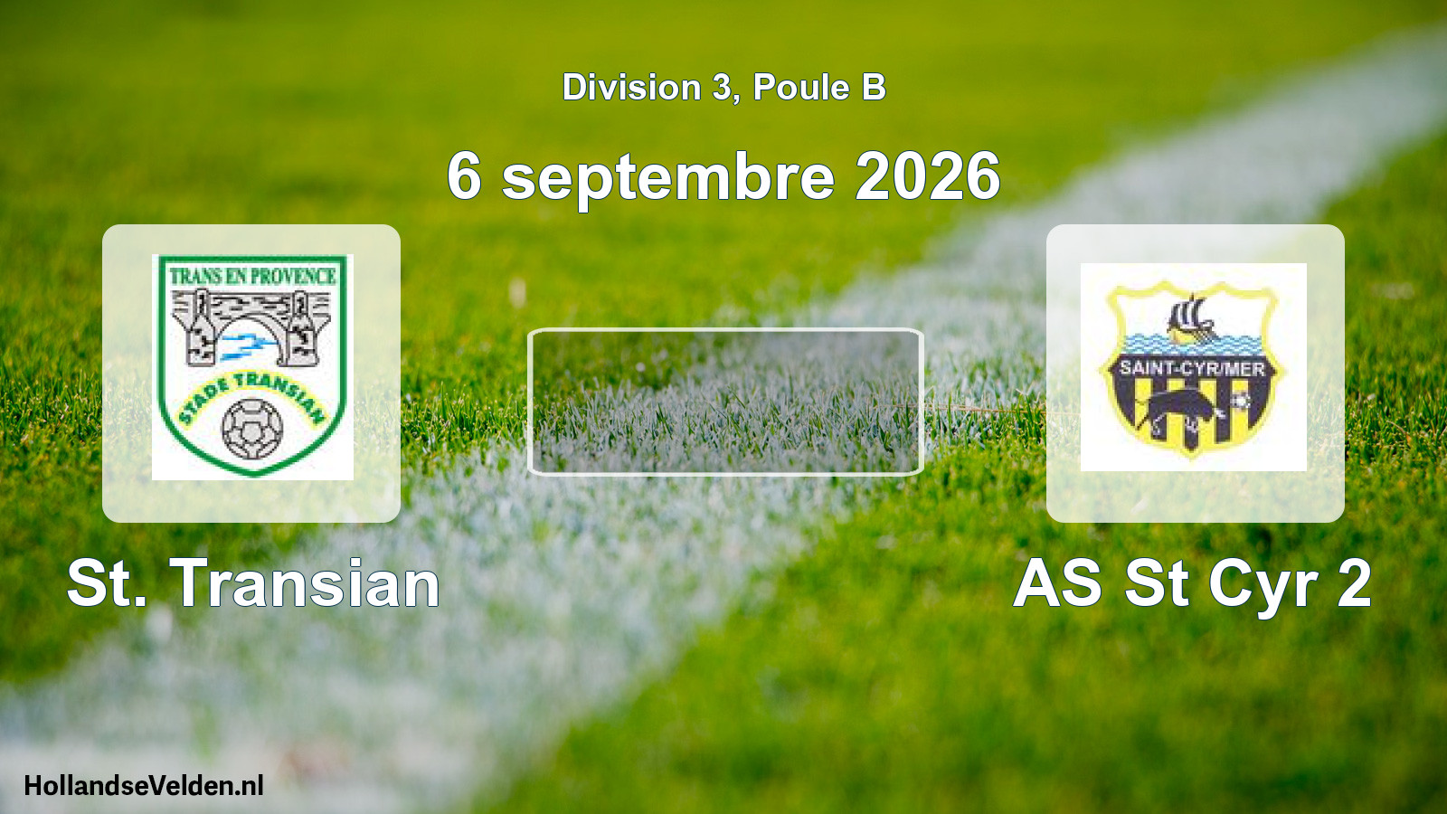 Match programmé: St. Transian - AS St Cyr 2 (6 septembre 2026)