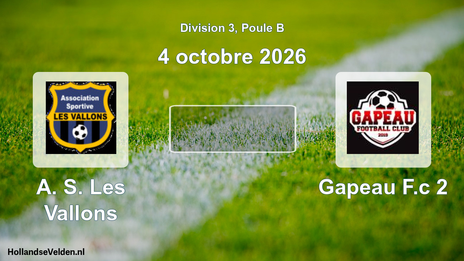 Match programmé: A. S. Les Vallons - Gapeau F.c 2 (4 octobre 2026)