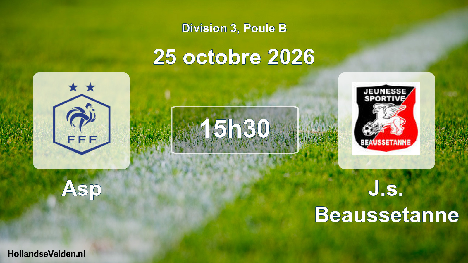 Match programmé: Asp - J.s. Beaussetanne (25 octobre 2026)