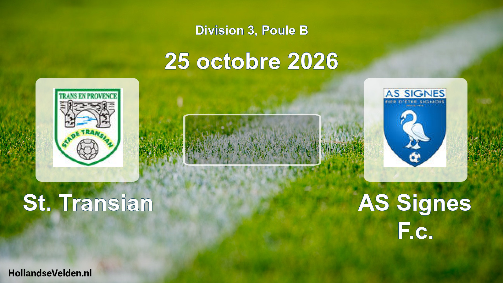 Match programmé: St. Transian - AS Signes F.c. (25 octobre 2026)