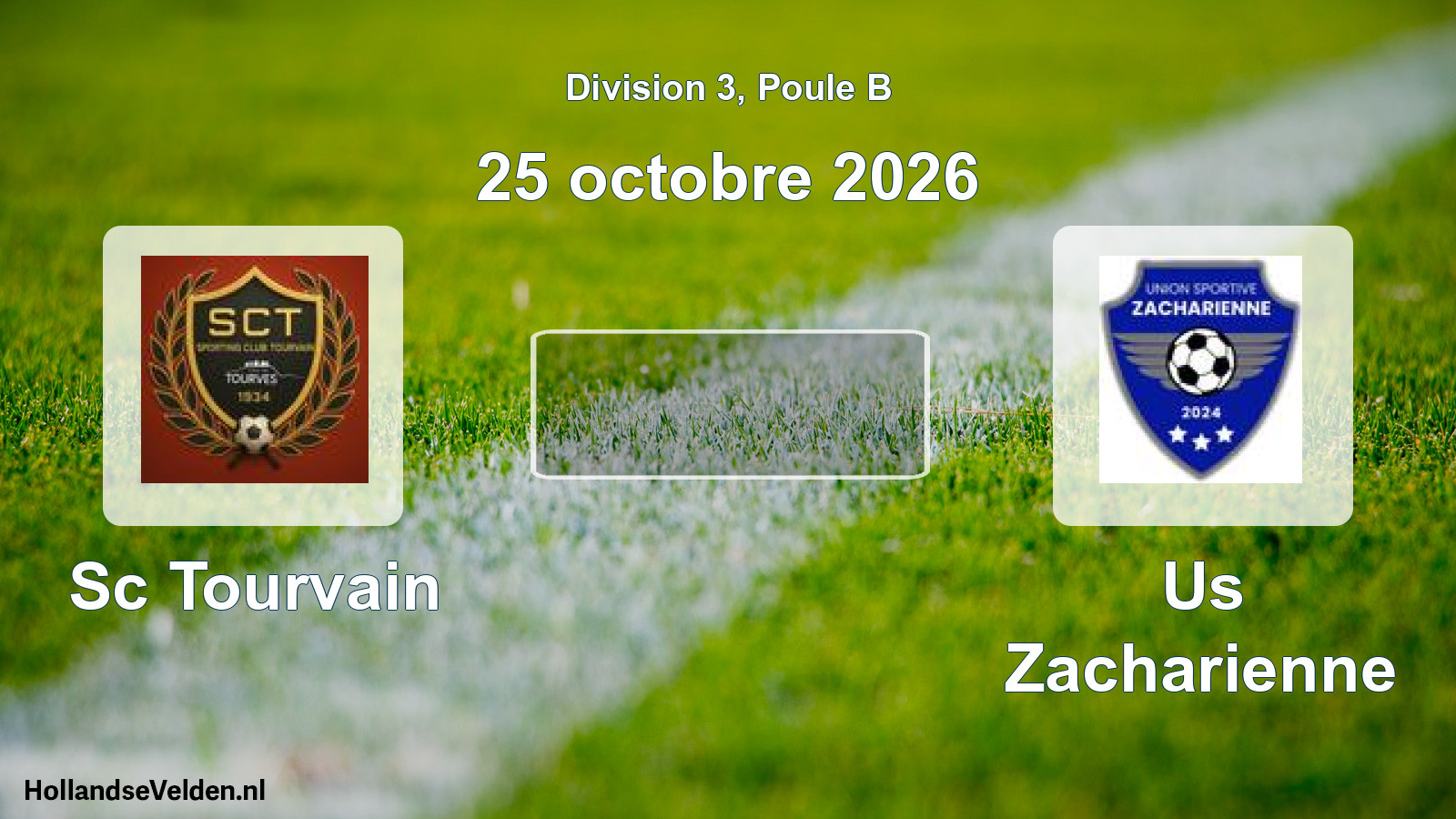 Match programmé: Sc Tourvain - Us Zacharienne (25 octobre 2026)