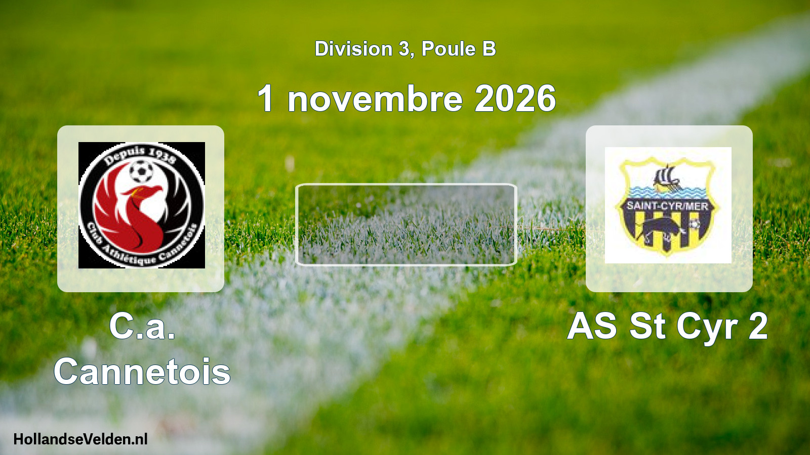 Match programmé: C.a. Cannetois - AS St Cyr 2 (1 novembre 2026)