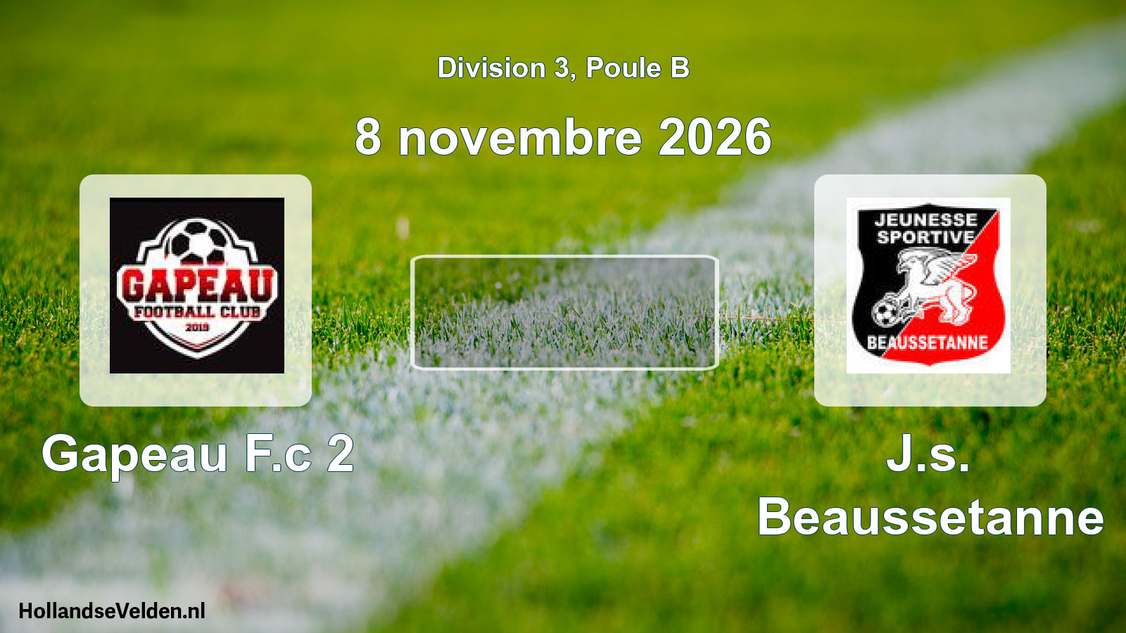 Match programmé: Gapeau F.c 2 - J.s. Beaussetanne (8 novembre 2026)
