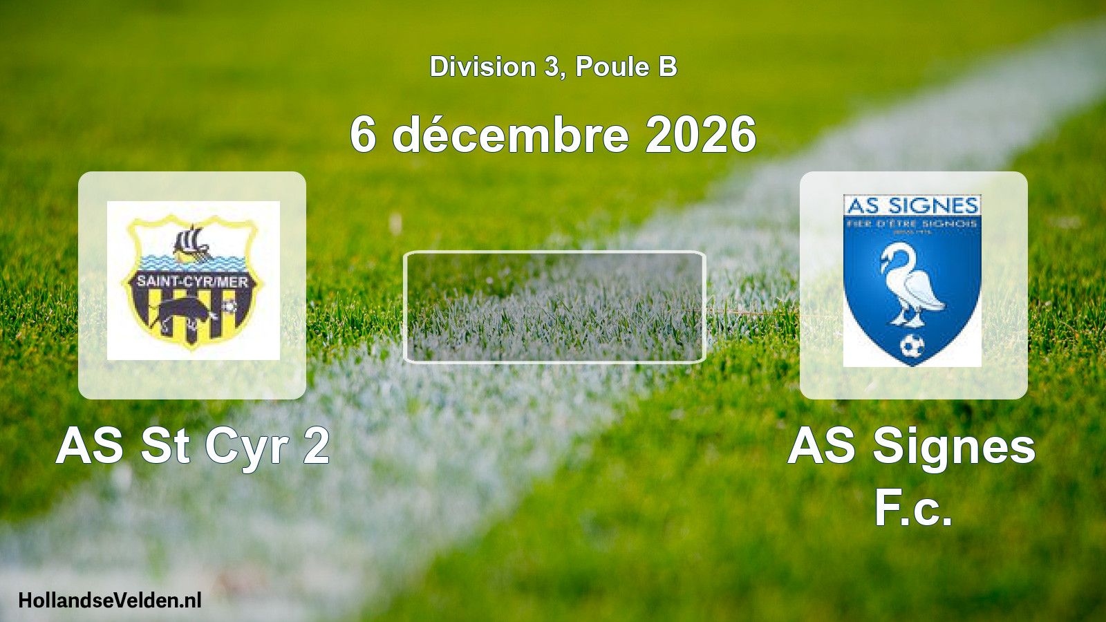 Match programmé: AS St Cyr 2 - AS Signes F.c. (6 décembre 2026)