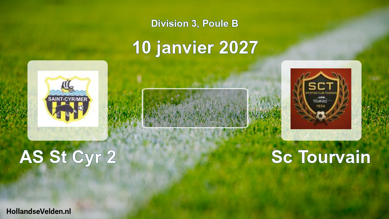 Match programmé: AS St Cyr 2 - Sc Tourvain (10 janvier 2027)