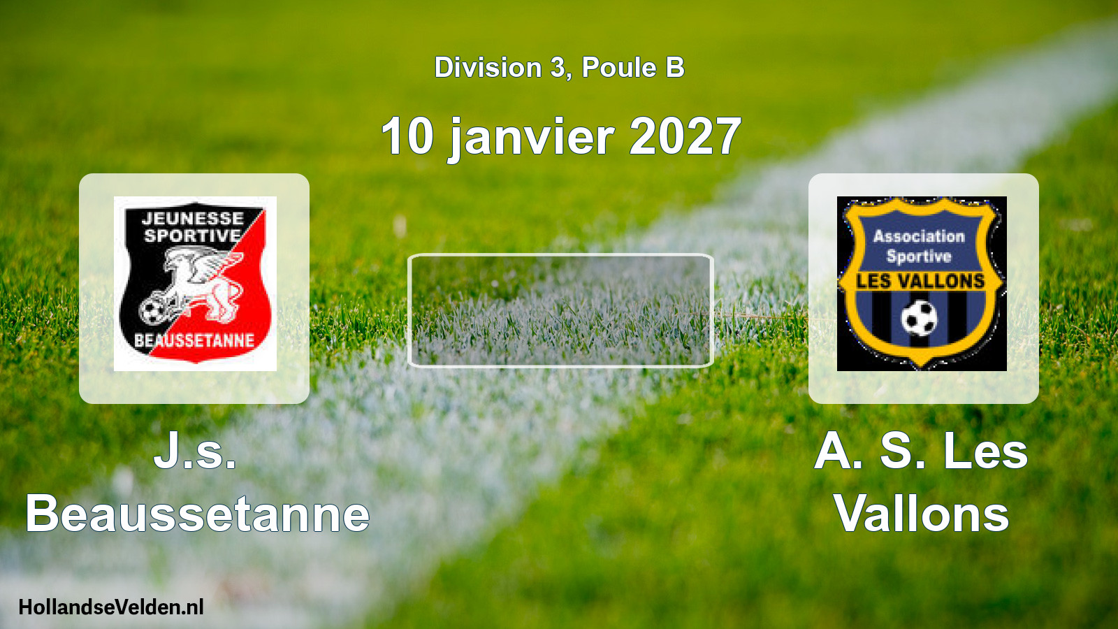 Match programmé: J.s. Beaussetanne - A. S. Les Vallons (10 janvier 2027)