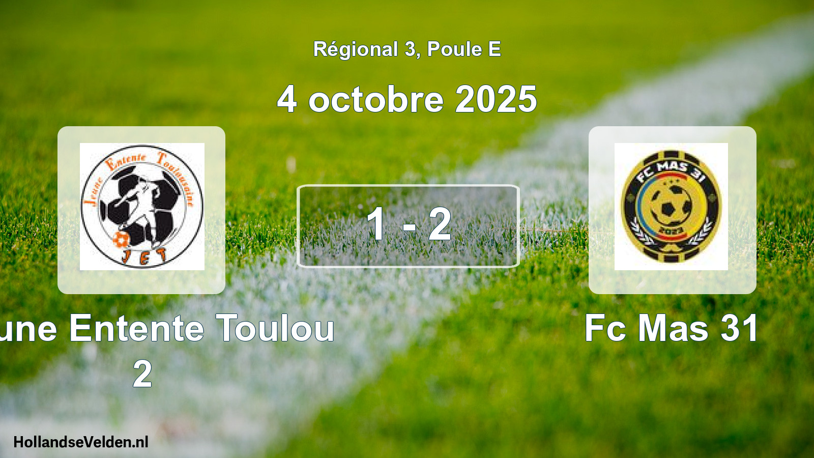 Gespeelde wedstrijd: Jeune Entente Toulou 2 - Fc Mas 31 1 - 2 (4 oktober 2025)
