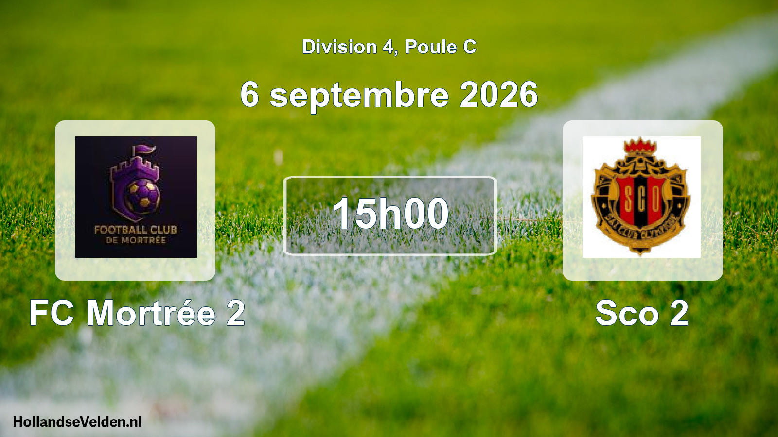 Match programmé: FC Mortrée 2 - Sco 2 (6 septembre 2026)