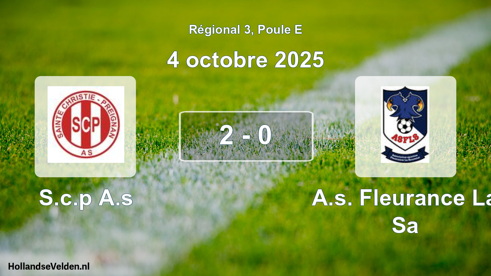 Gespeelde wedstrijd: S.c.p A.s - A.s. Fleurance La Sa 2 - 0 (4 octobre 2025)