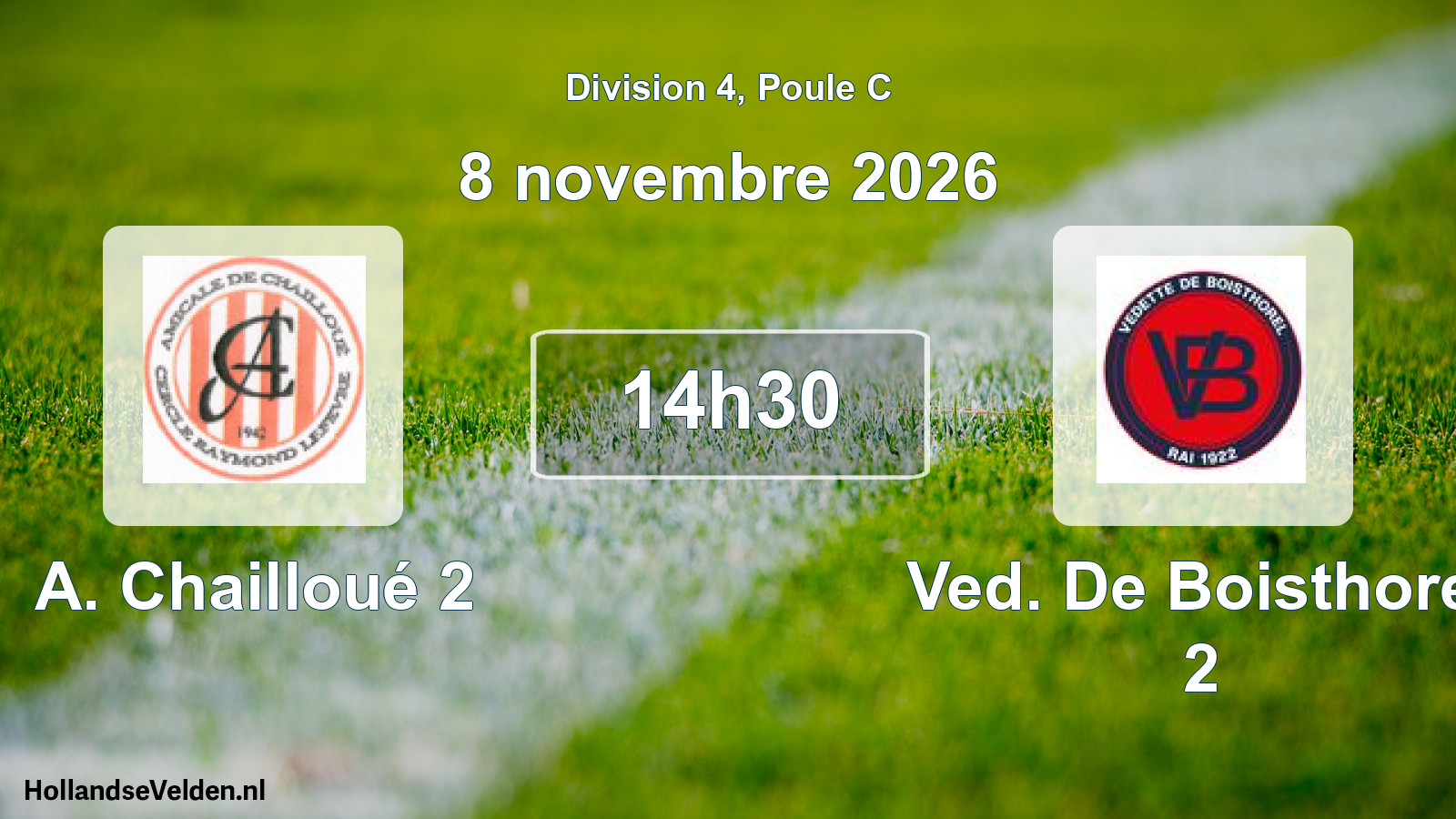 Match programmé: A. Chailloué 2 - Ved. De Boisthorel 2 (8 novembre 2026)