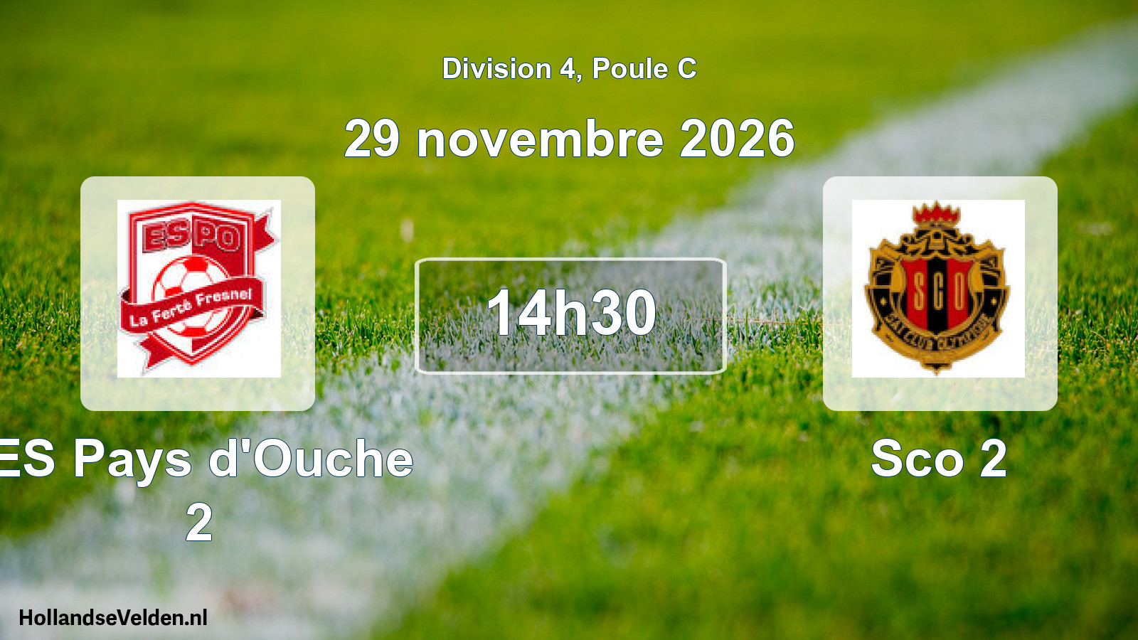 Match programmé: ES Pays d'Ouche 2 - Sco 2 (29 novembre 2026)