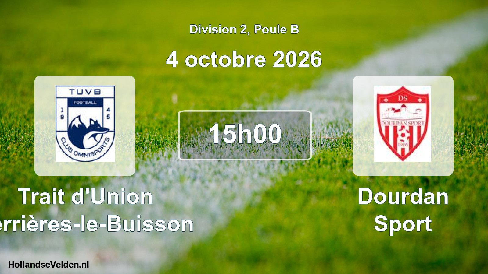 Scheduled Match: Trait d'Union Verrières-le-Buisson - Dourdan Sport (4 October 2026)