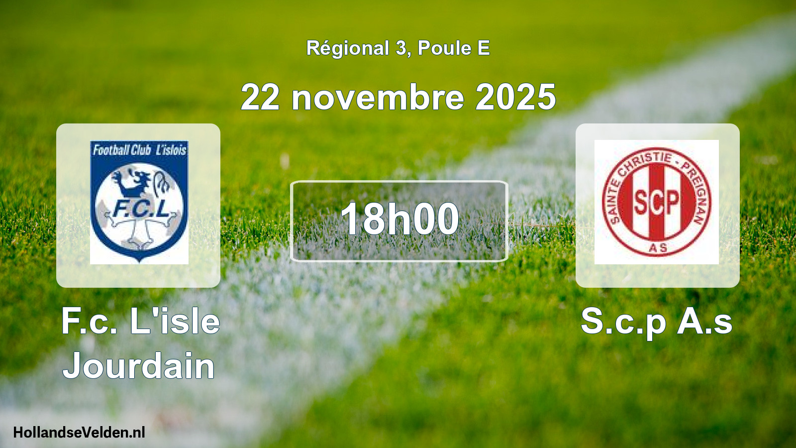Geplande wedstrijd: F.c. L'isle Jourdain - S.c.p A.s (22 novembre 2025)