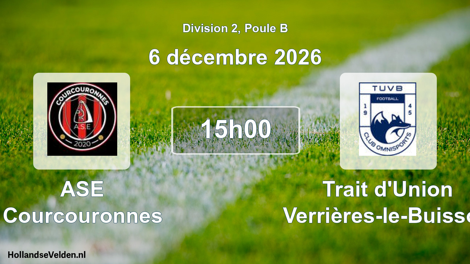 Scheduled Match: ASE Courcouronnes - Trait d'Union Verrières-le-Buisson (6 December 2026)