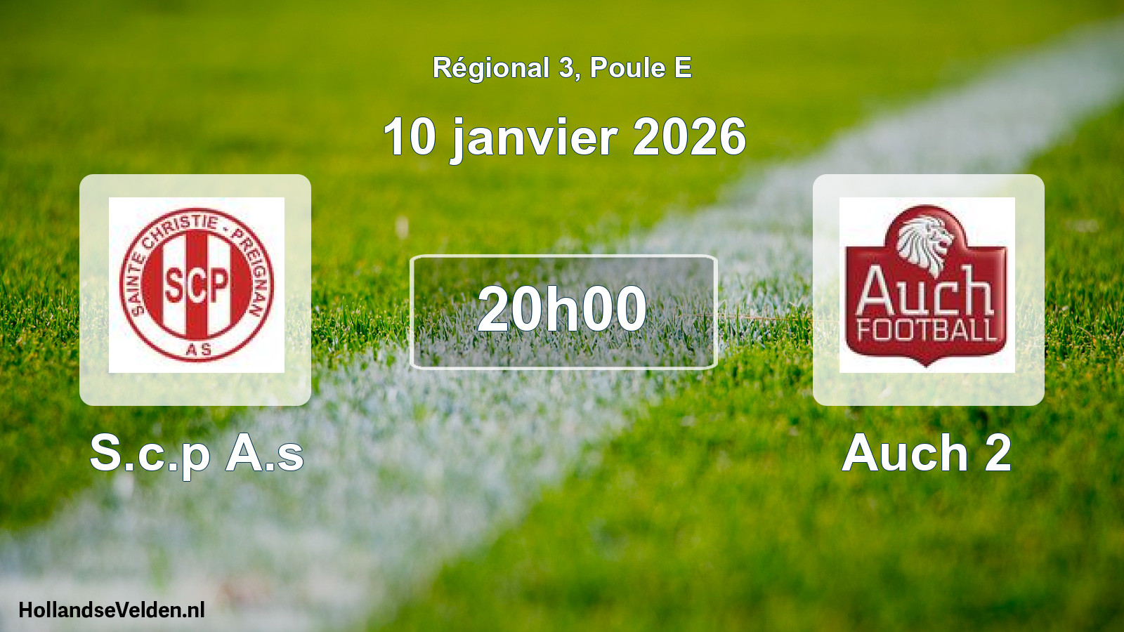 Geplande wedstrijd: S.c.p A.s - Auch 2 (10 janvier 2026)