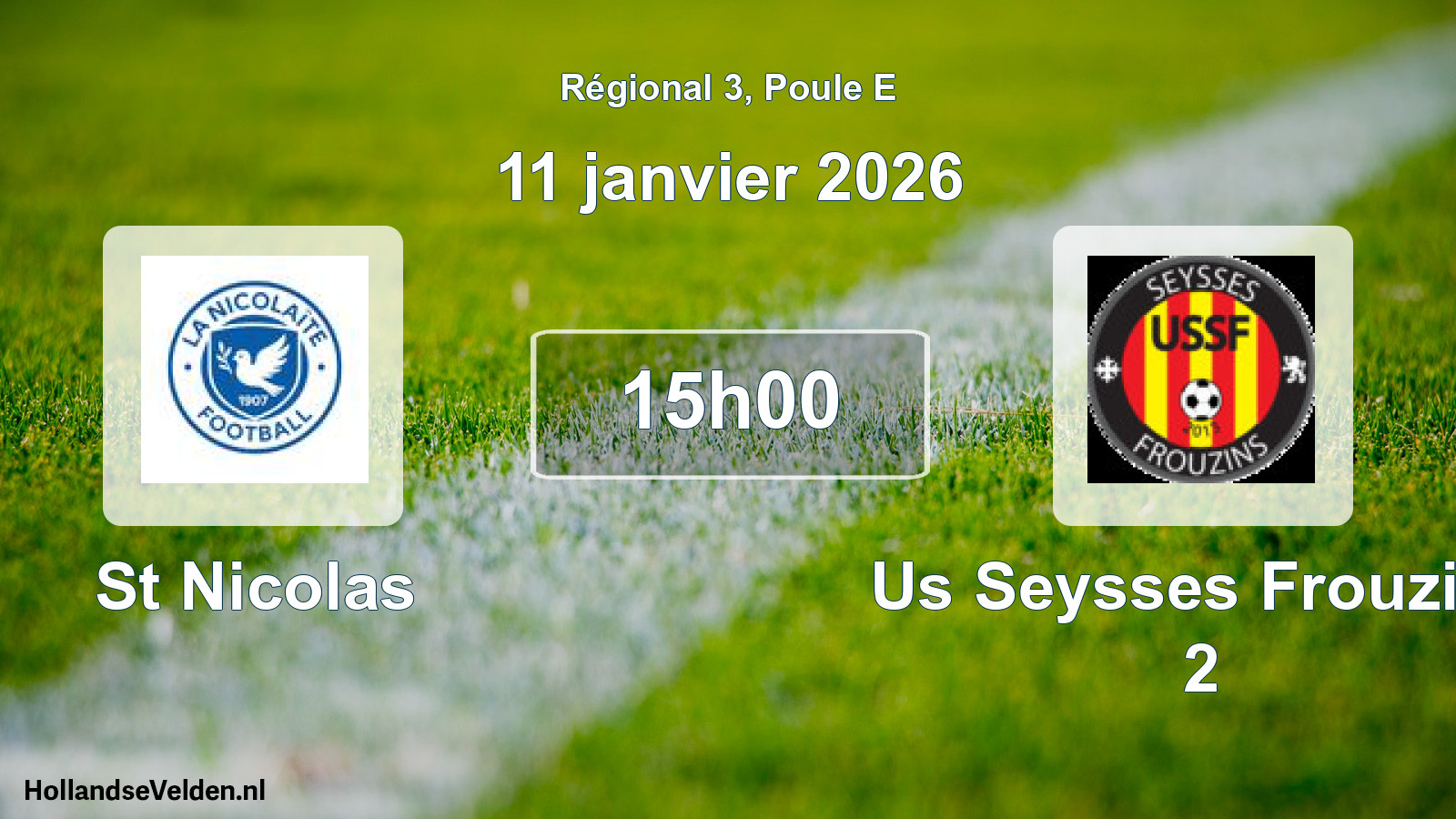 Geplande wedstrijd: St Nicolas - Us Seysses Frouzins 2 (11 janvier 2026)