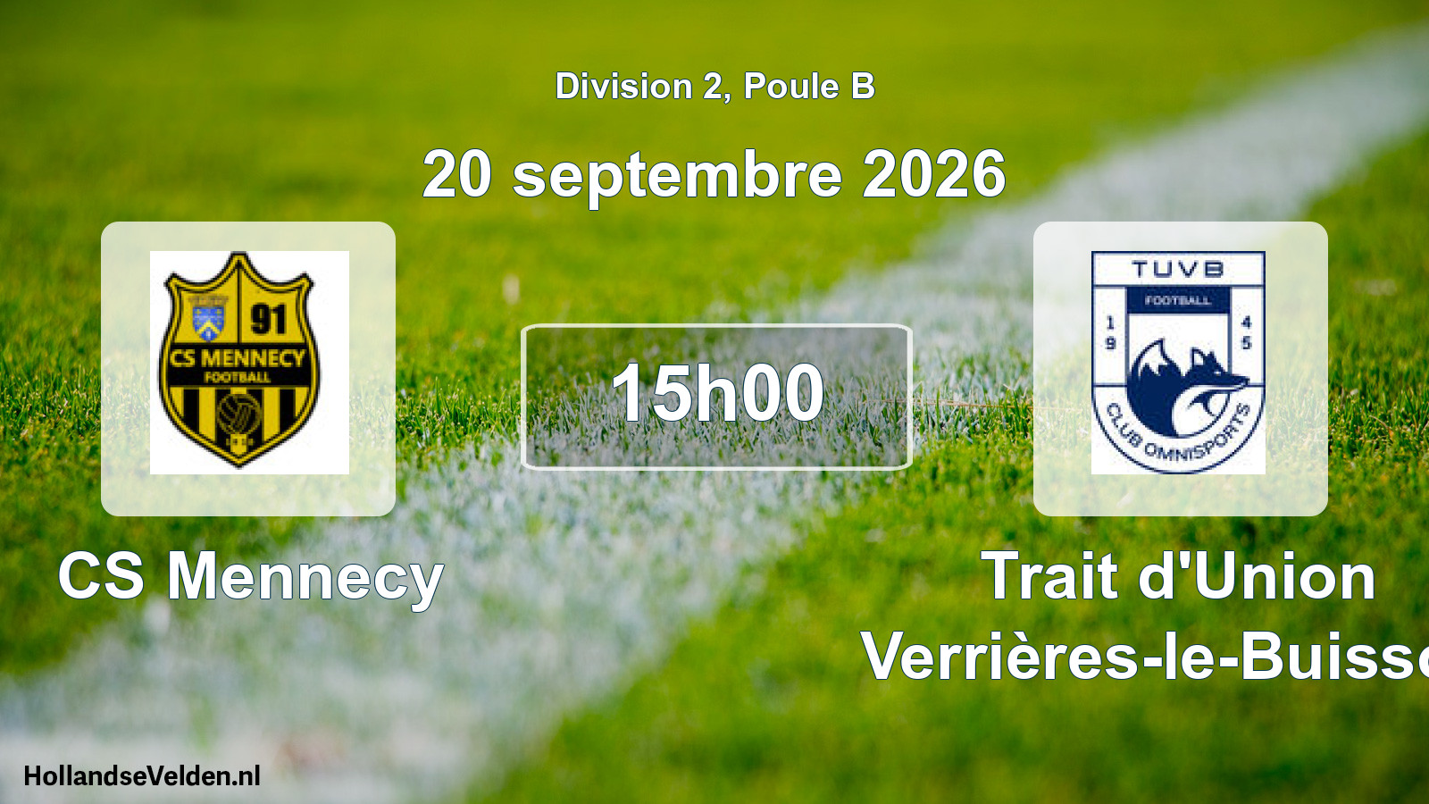 Scheduled Match: CS Mennecy - Trait d'Union Verrières-le-Buisson (20 September 2026)