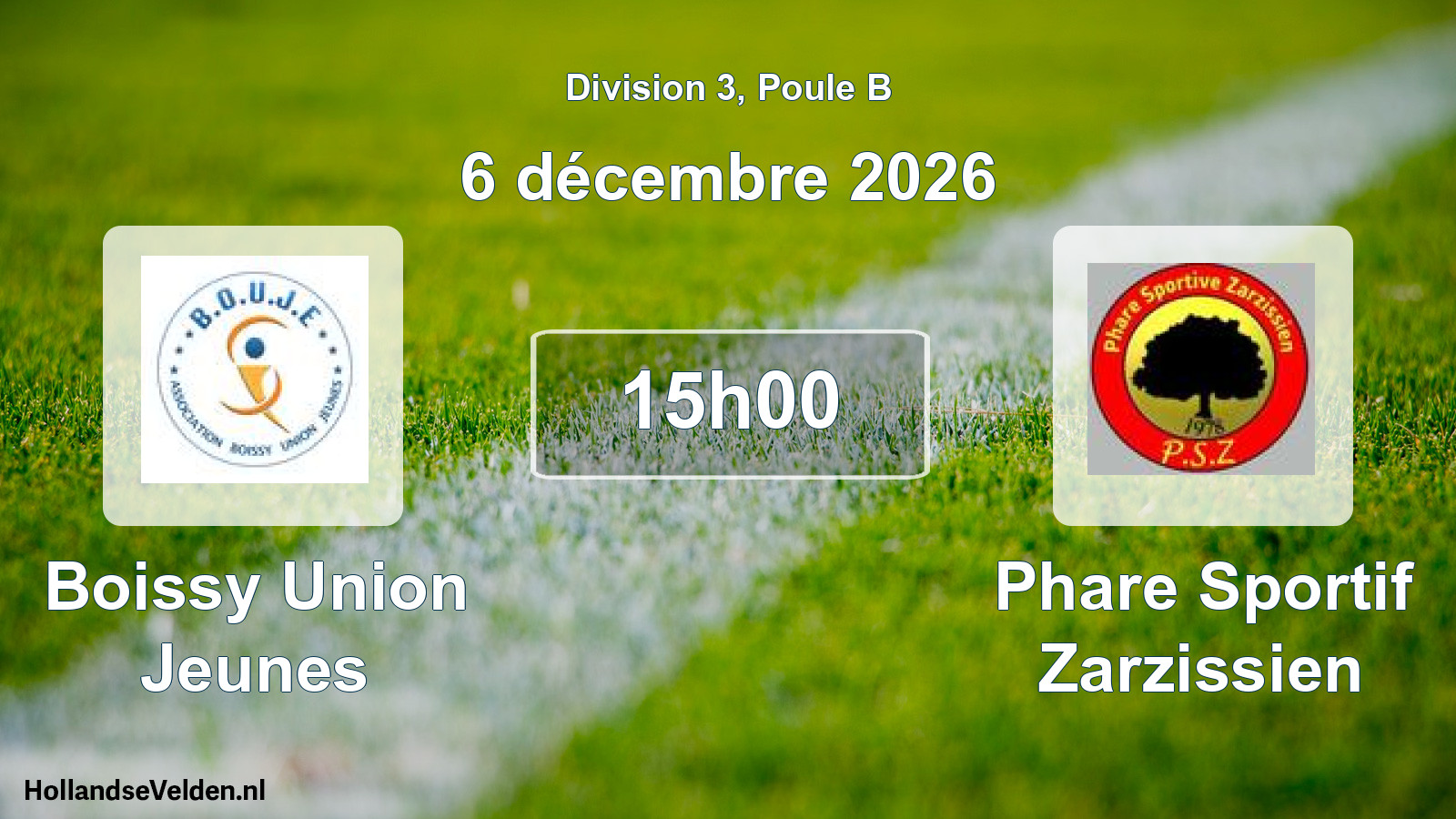 Match programmé: Boissy Union Jeunes - Phare Sportif Zarzissien (6 décembre 2026)