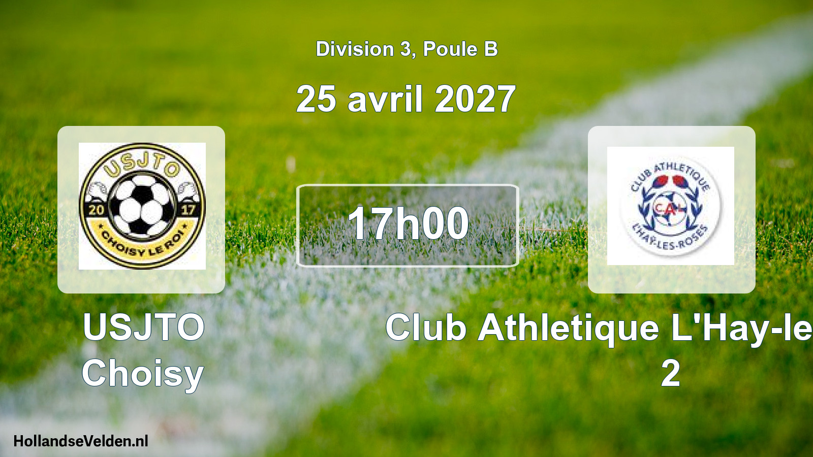 Scheduled Match: USJTO Choisy - Club Athletique L'Hay-les-Roses 2 (25 April 2027)