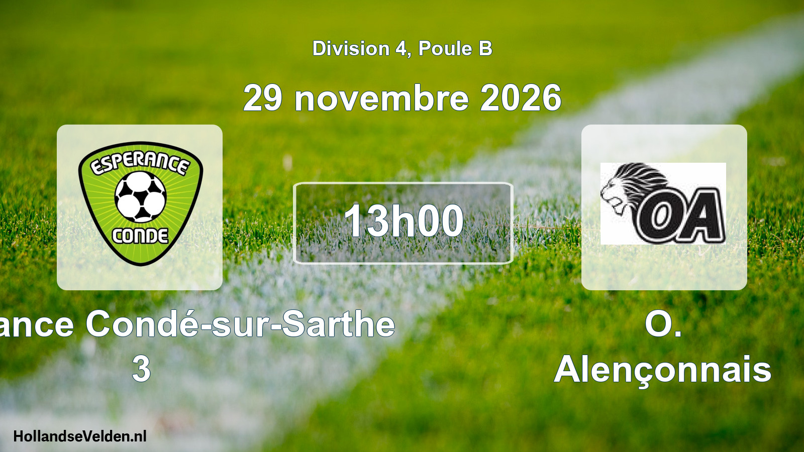 Match programmé: Esperance Condé-sur-Sarthe 3 - O. Alençonnais (29 novembre 2026)