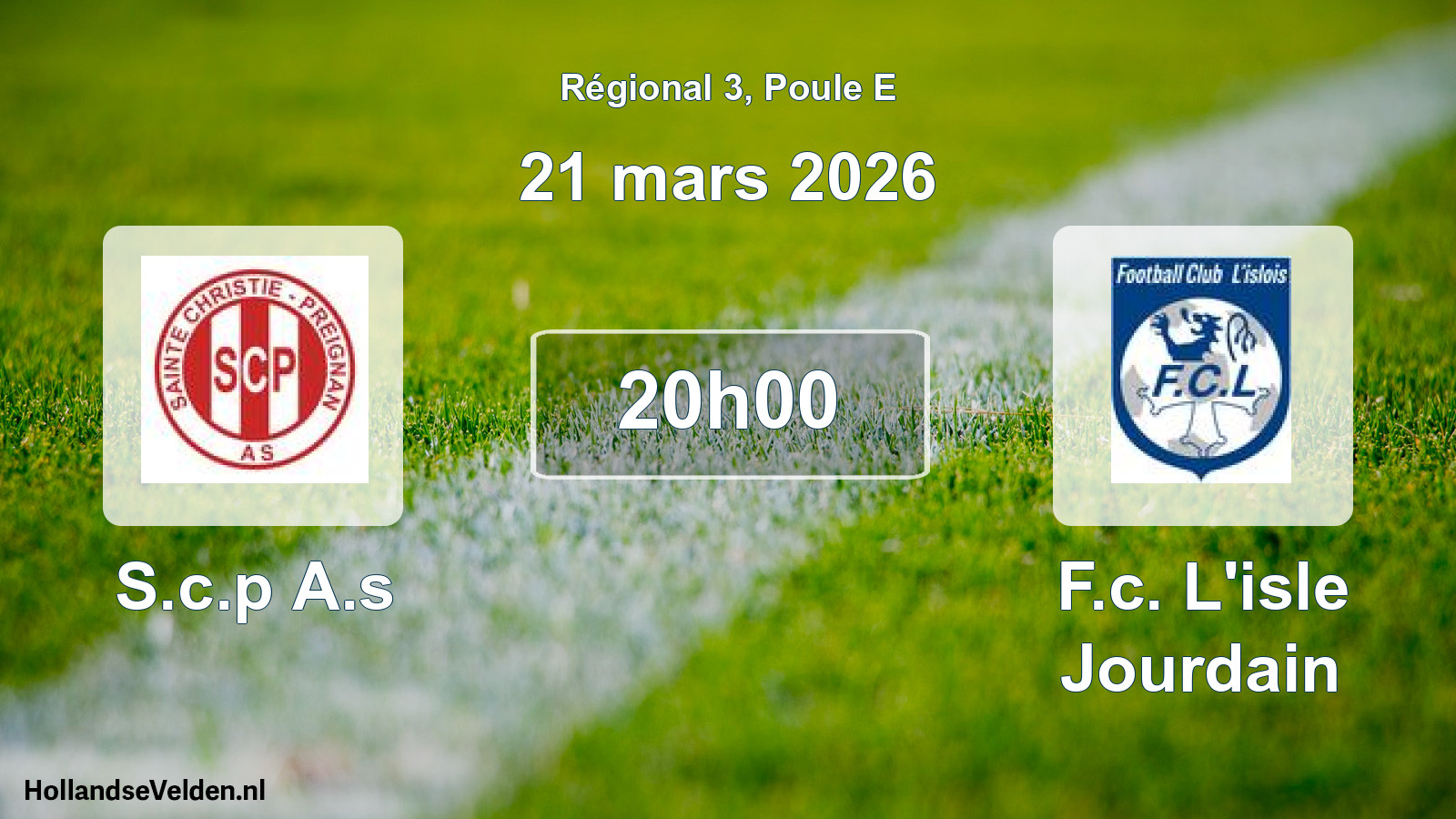 Geplande wedstrijd: S.c.p A.s - F.c. L'isle Jourdain (21 mars 2026)