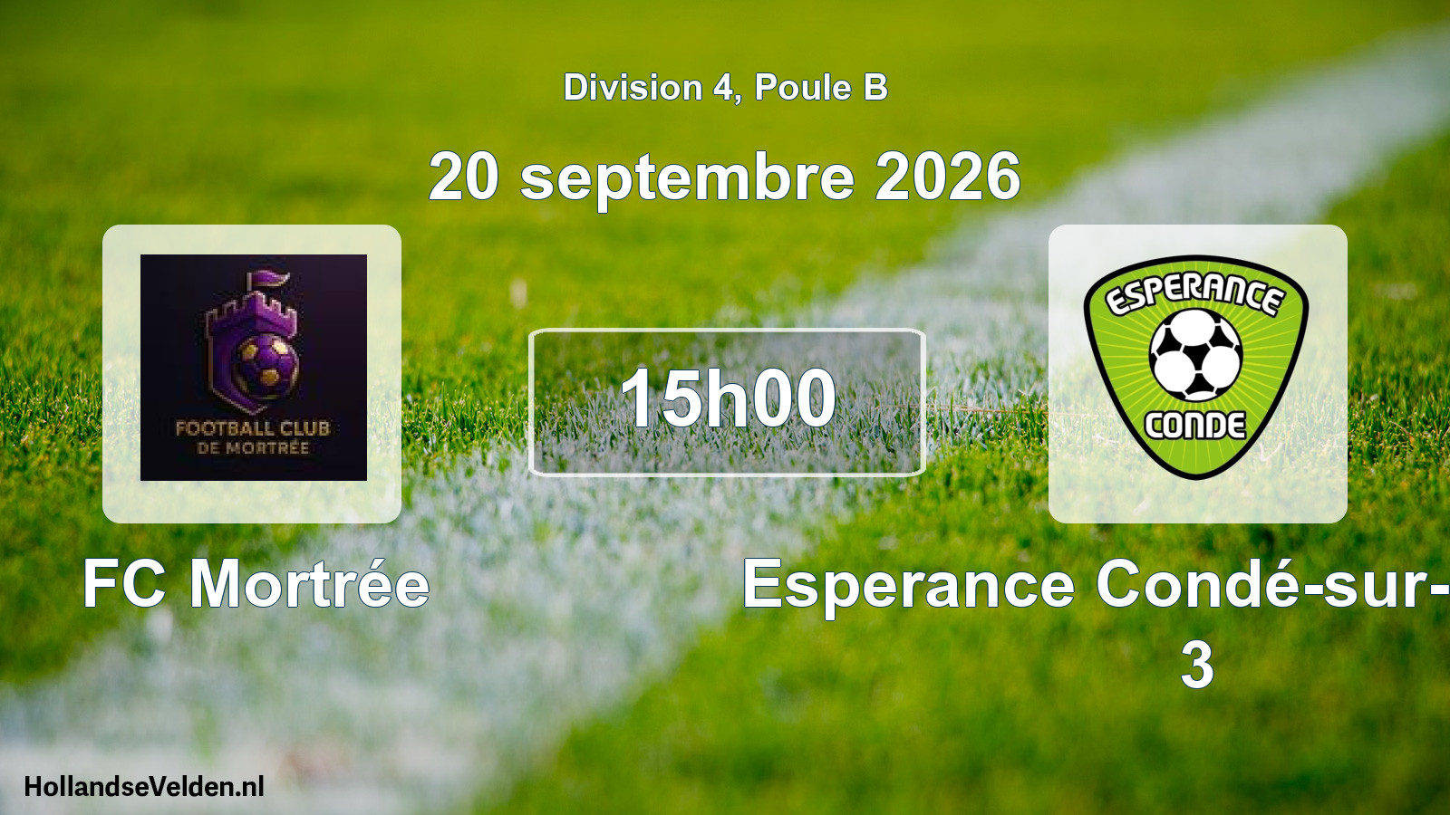Match programmé: FC Mortrée - Esperance Condé-sur-Sarthe 3 (20 septembre 2026)