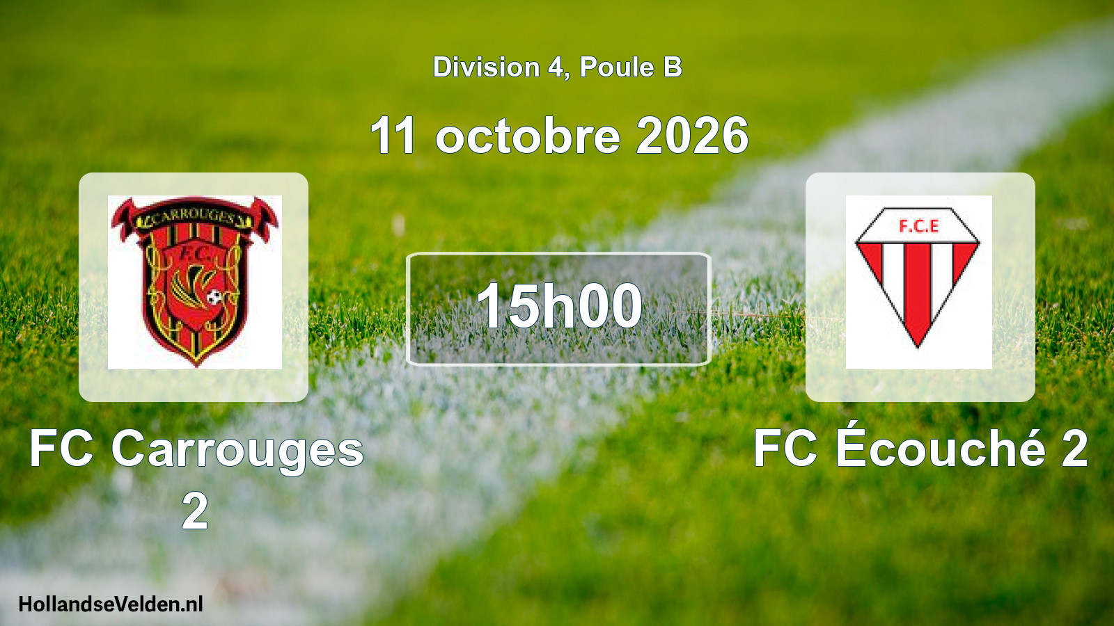 Match programmé: FC Carrouges 2 - FC Écouché 2 (11 octobre 2026)