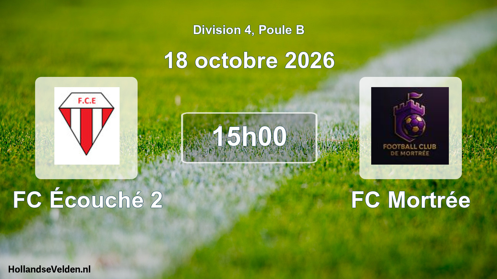 Match programmé: FC Écouché 2 - FC Mortrée (18 octobre 2026)
