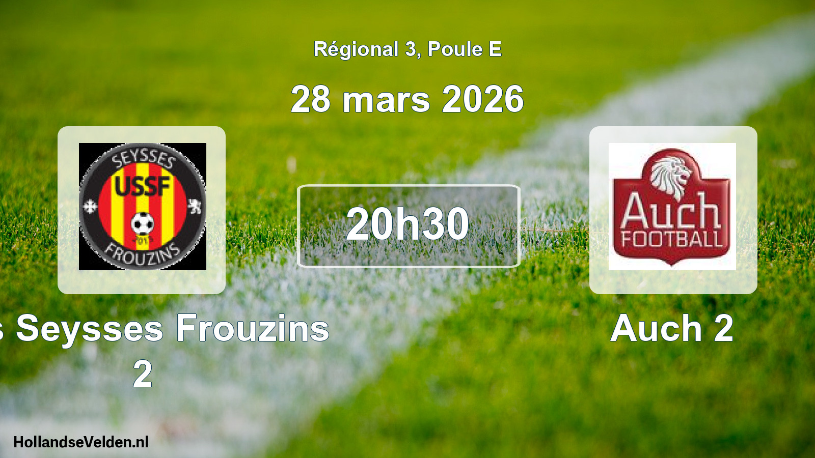 Geplande wedstrijd: Us Seysses Frouzins 2 - Auch 2 (28 maart 2026)