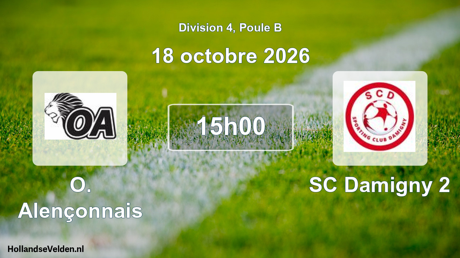 Match programmé: O. Alençonnais - SC Damigny 2 (18 octobre 2026)
