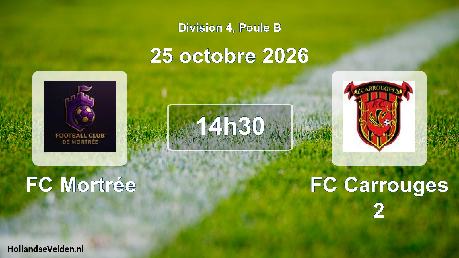 Match programmé: FC Mortrée - FC Carrouges 2 (25 octobre 2026)