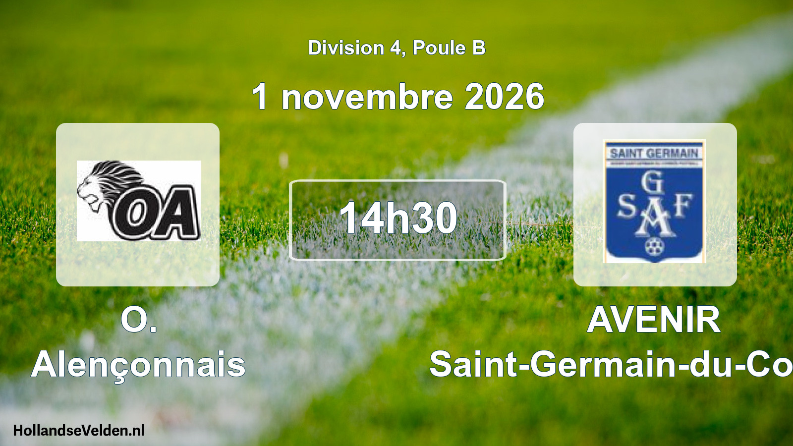 Match programmé: O. Alençonnais - AVENIR Saint-Germain-du-Corbéis (1 novembre 2026)