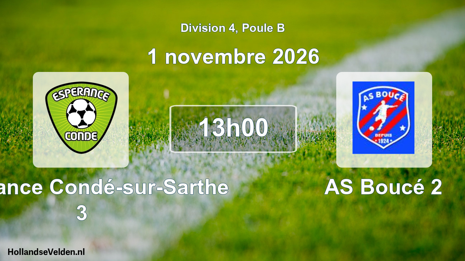Match programmé: Esperance Condé-sur-Sarthe 3 - AS Boucé 2 (1 novembre 2026)