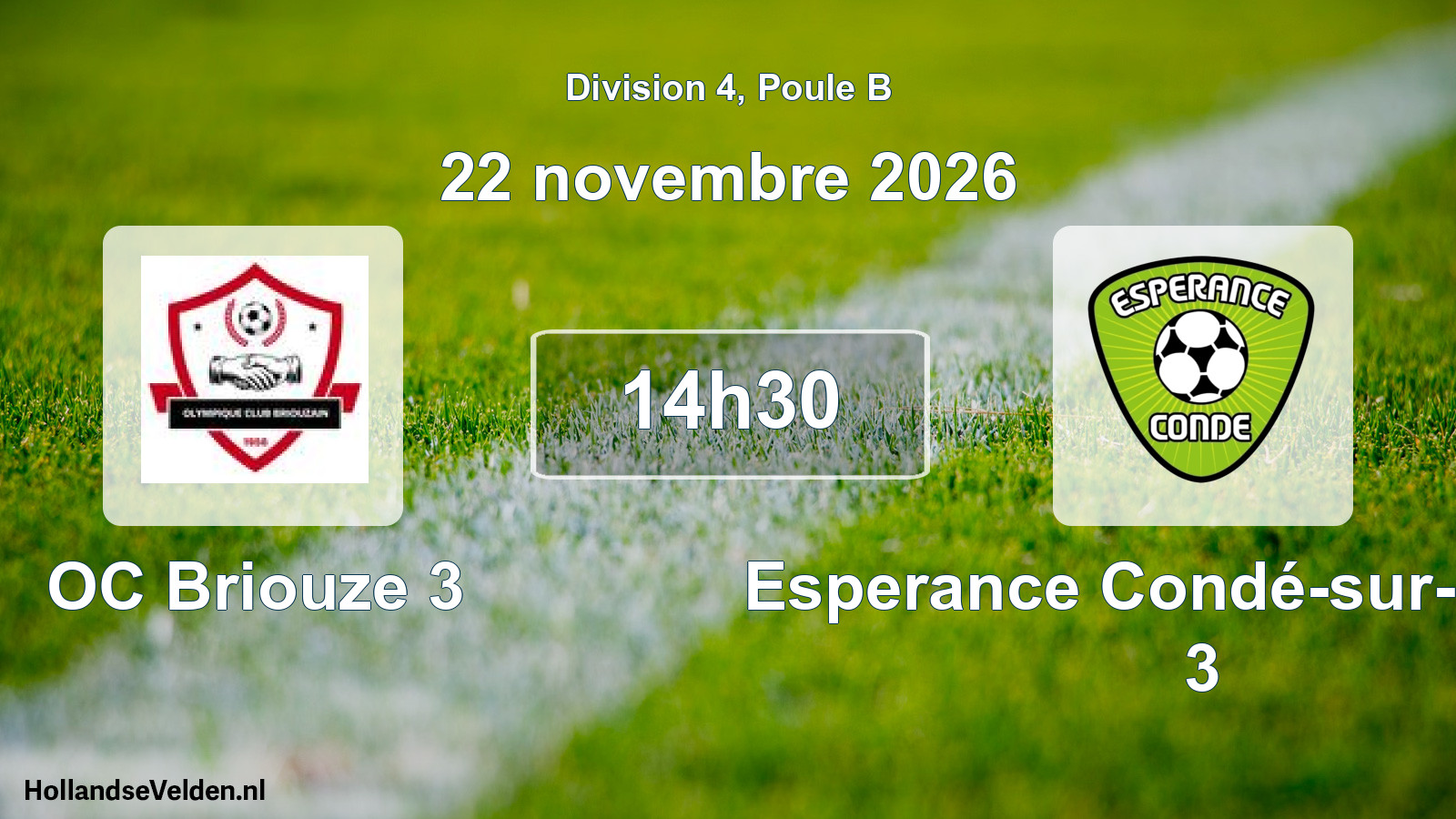 Match programmé: OC Briouze 3 - Esperance Condé-sur-Sarthe 3 (22 novembre 2026)