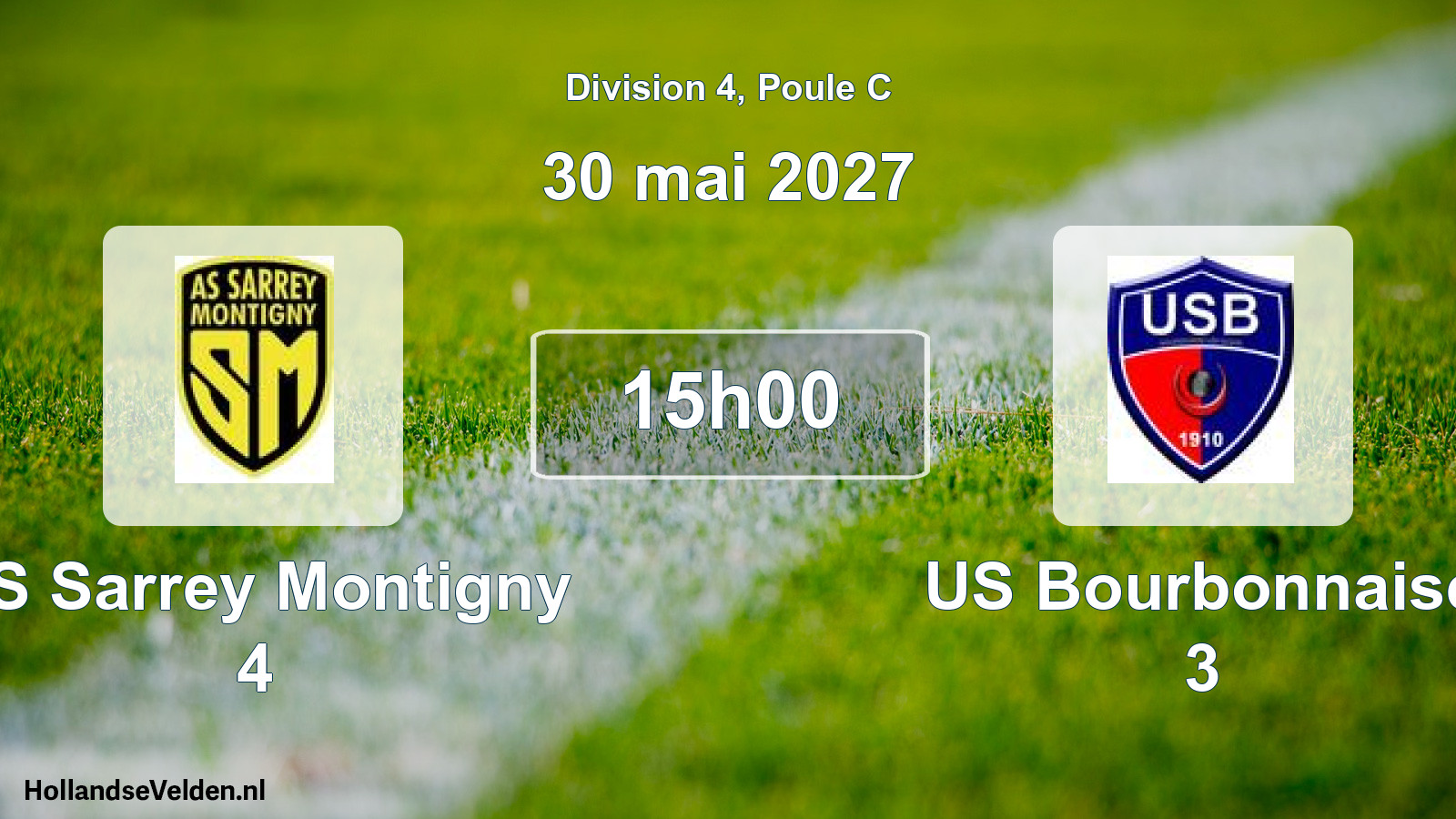 Scheduled Match: AS Sarrey Montigny 4 - US Bourbonnaise 3 (30 May 2027)